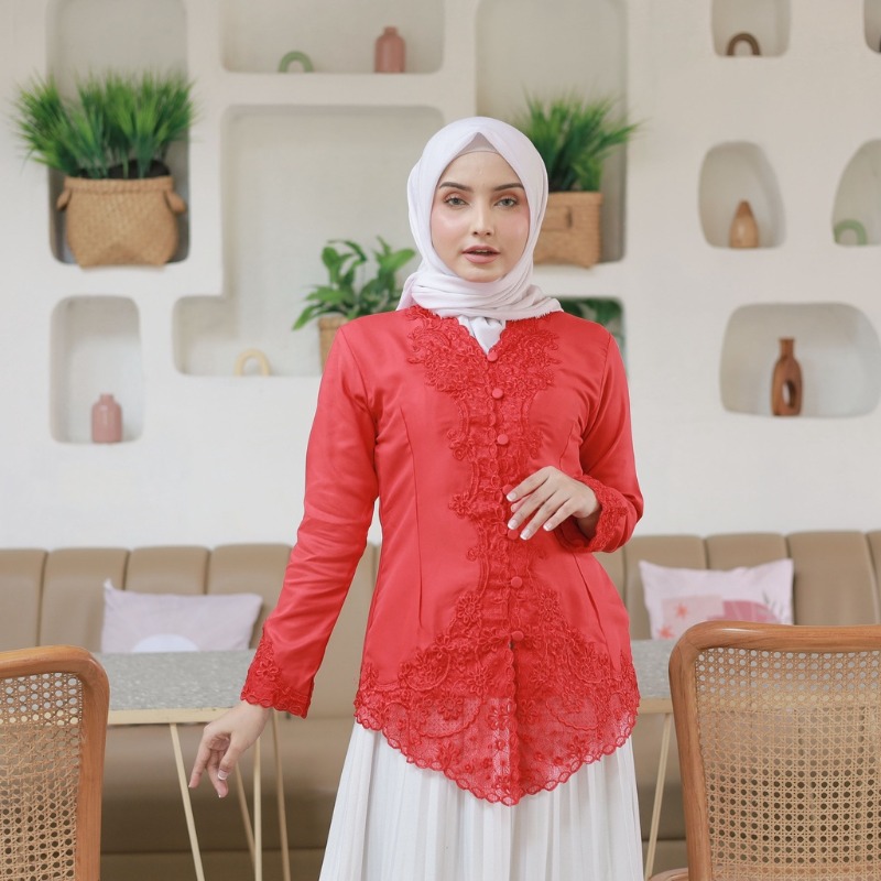 Kebaya Sulam Pelbagai Warna Tangan Panjang Cotton Premium Kebaya Modern Pakaian Tradisonal Kebaya Muslimah - Image 1