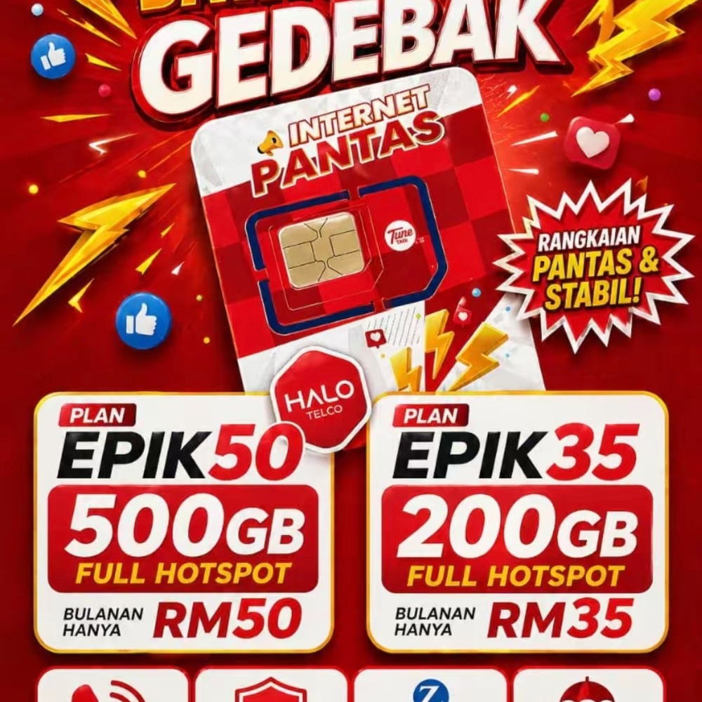 Simkad Halo Telco Tune Talk Pek Epik Plus - Image 1