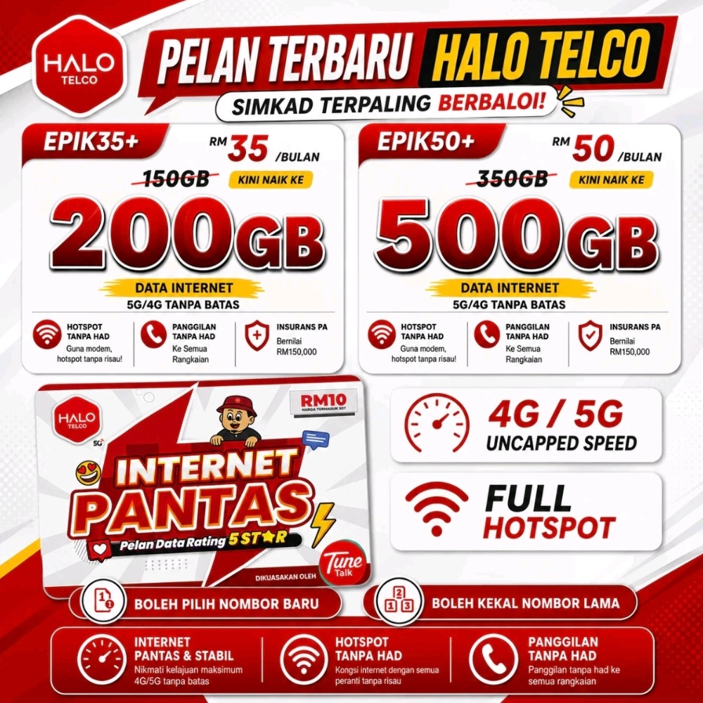 Simkad Halo Telco Tune Talk Pek Epik Plus - Image 5